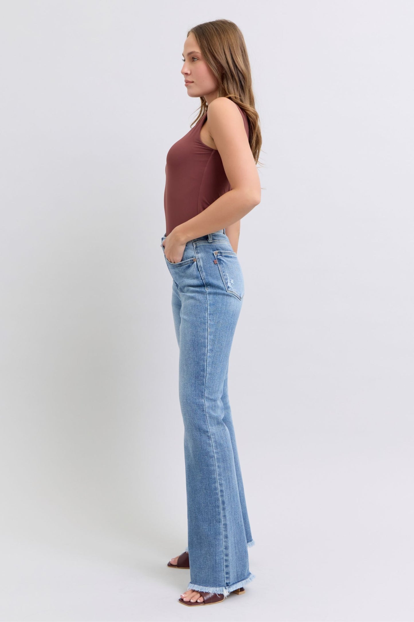 Judy Blue Full Size Raw Hem High Rise Jeans