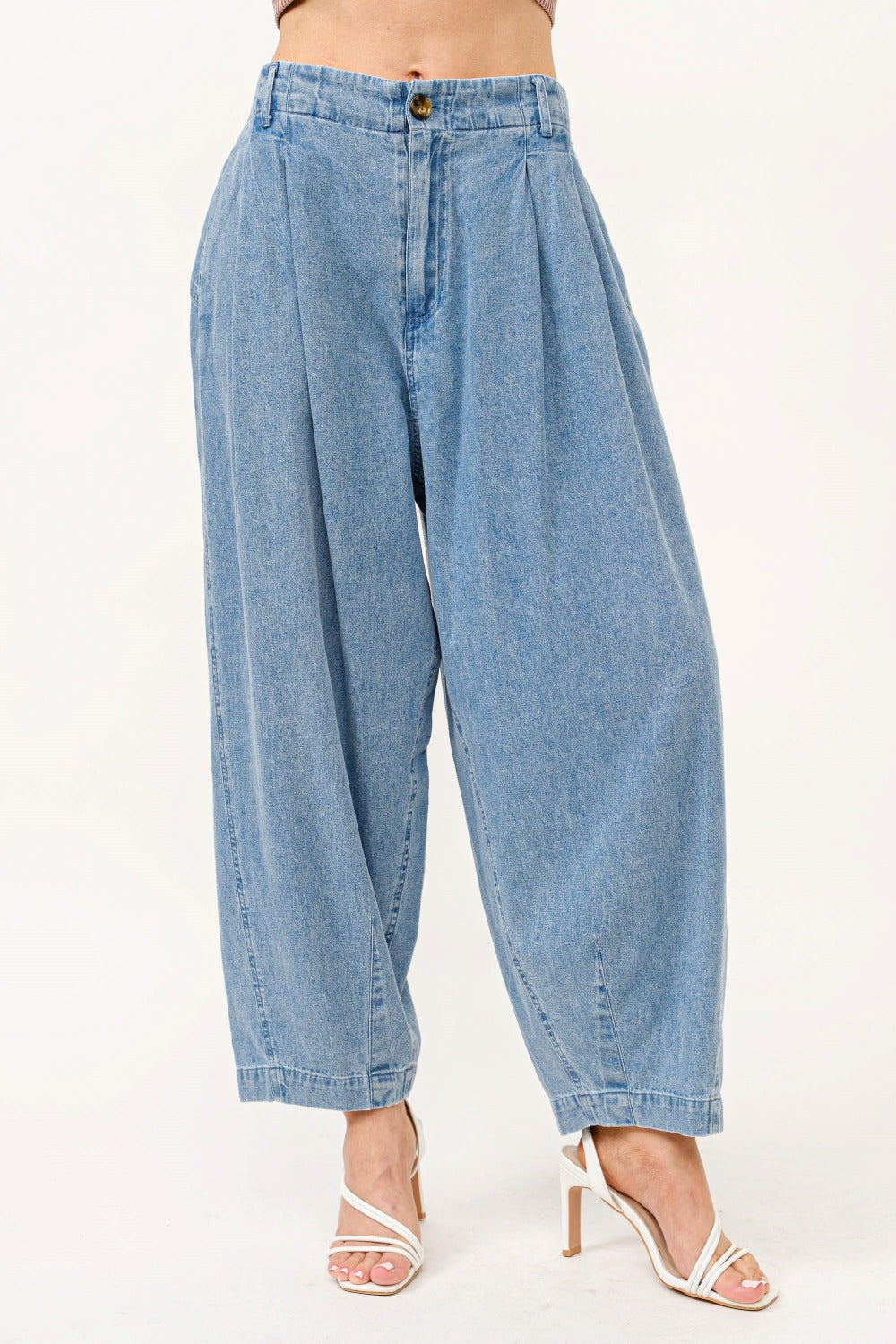 And The Why Elastic Back Pleated Jeans