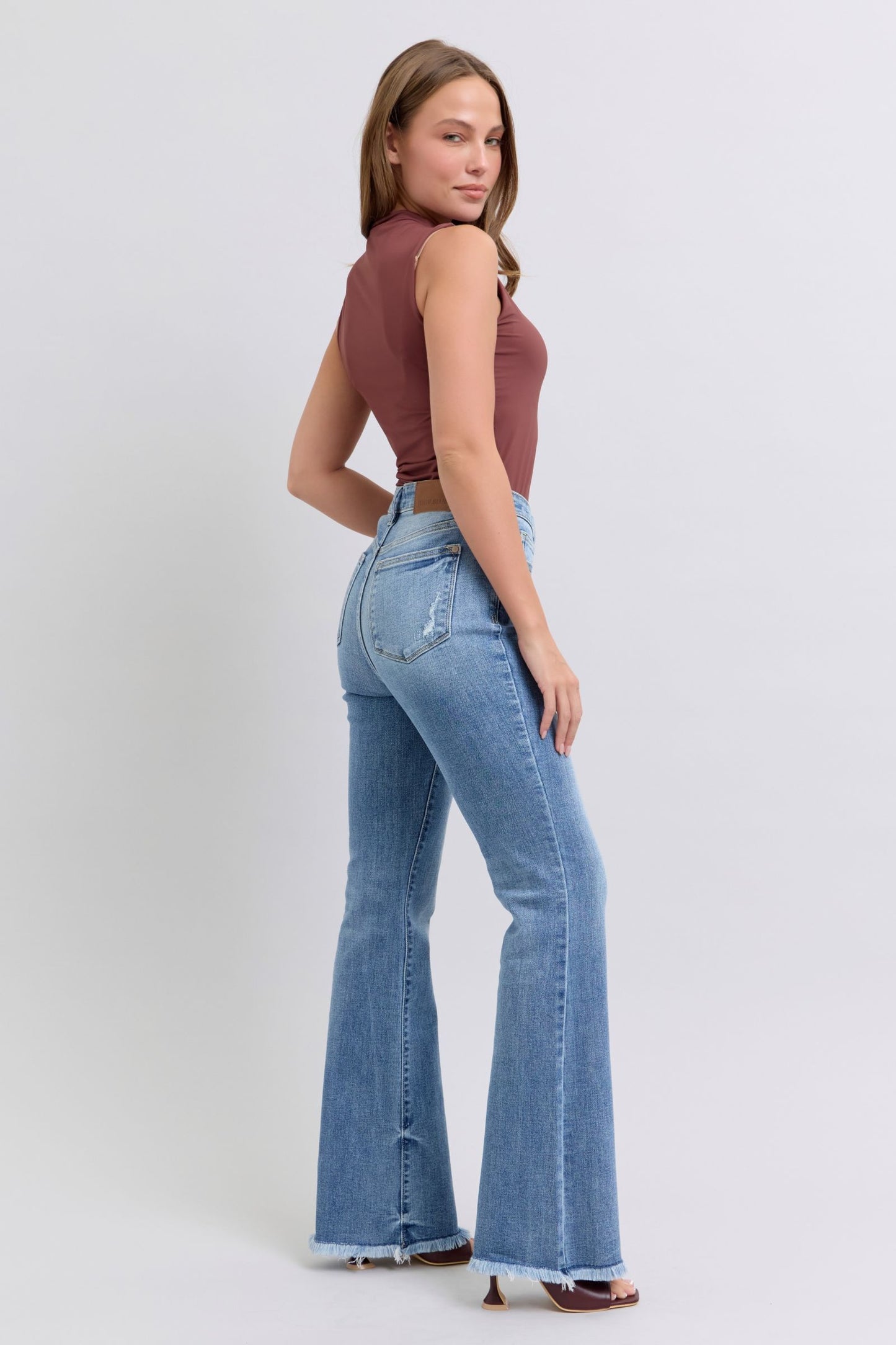 Judy Blue Full Size Raw Hem High Rise Jeans