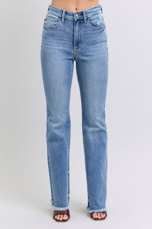 Judy Blue Full Size Raw Hem High Rise Jeans