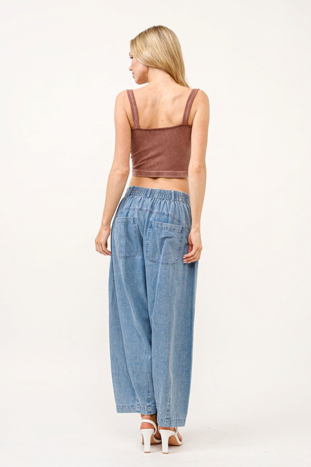 And The Why Elastic Back Pleated Jeans