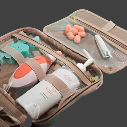 Free With $100 Purchase - Space Saving Toiletry Travel Bag Organizer in Pink. DSST-000