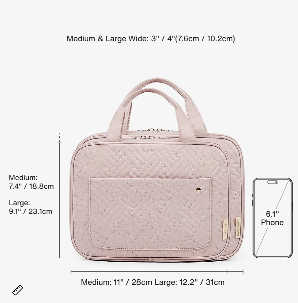 Free With $100 Purchase - Space Saving Toiletry Travel Bag Organizer in Pink. DSST-000