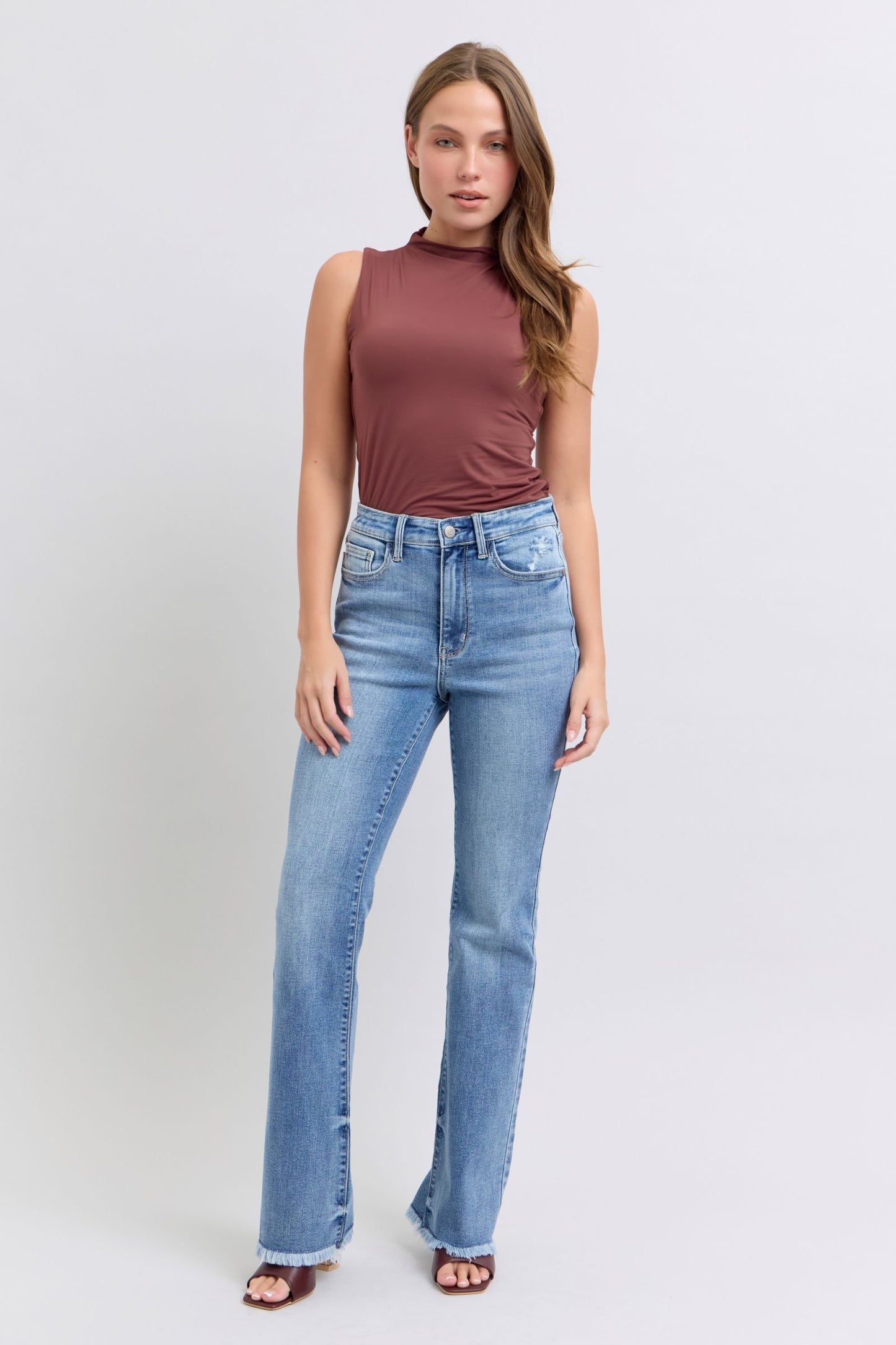 Judy Blue Full Size Raw Hem High Rise Jeans