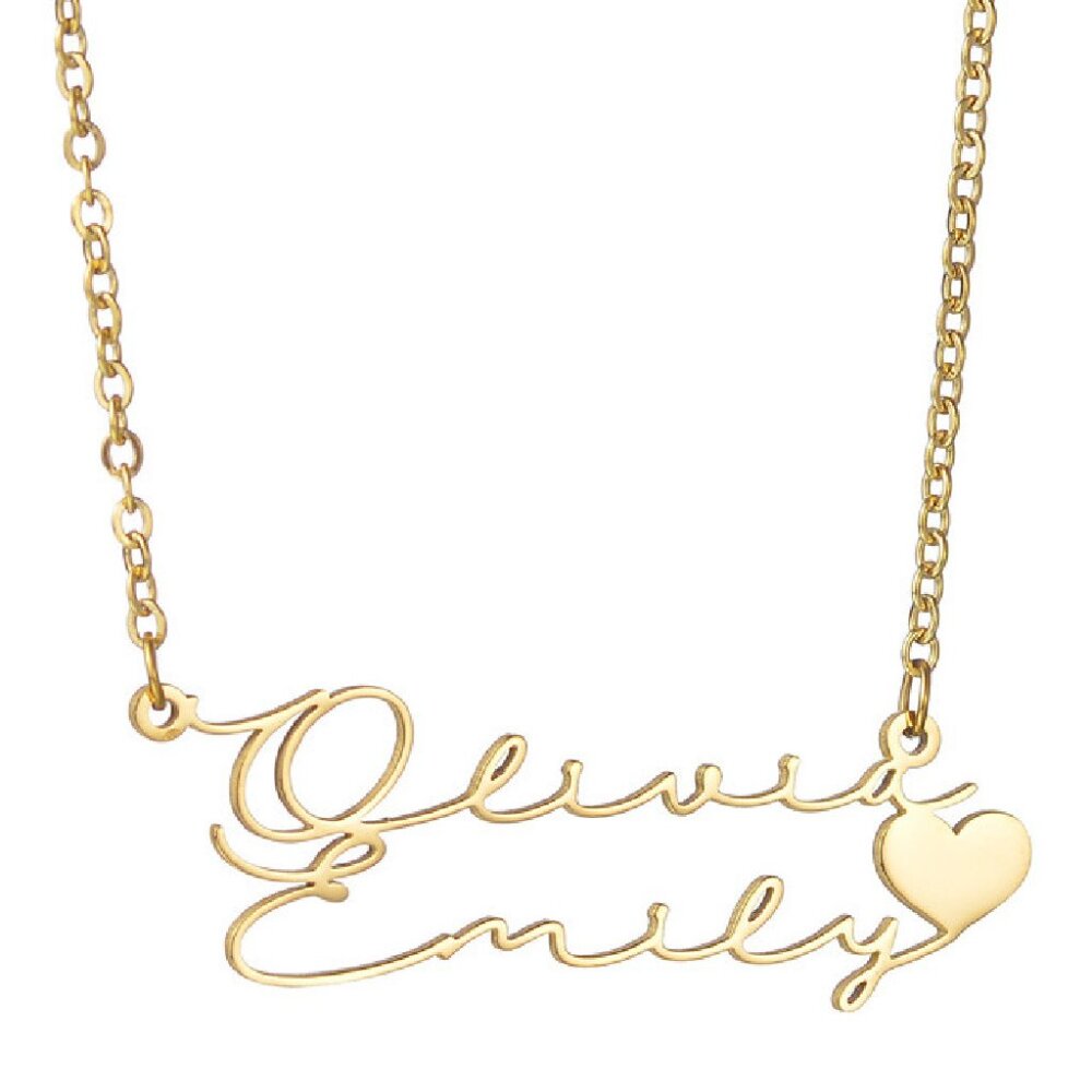 🔥Super Buy - "Olivia Emily" - Stainless Steel English Double-layer Pendant Necklace - J2