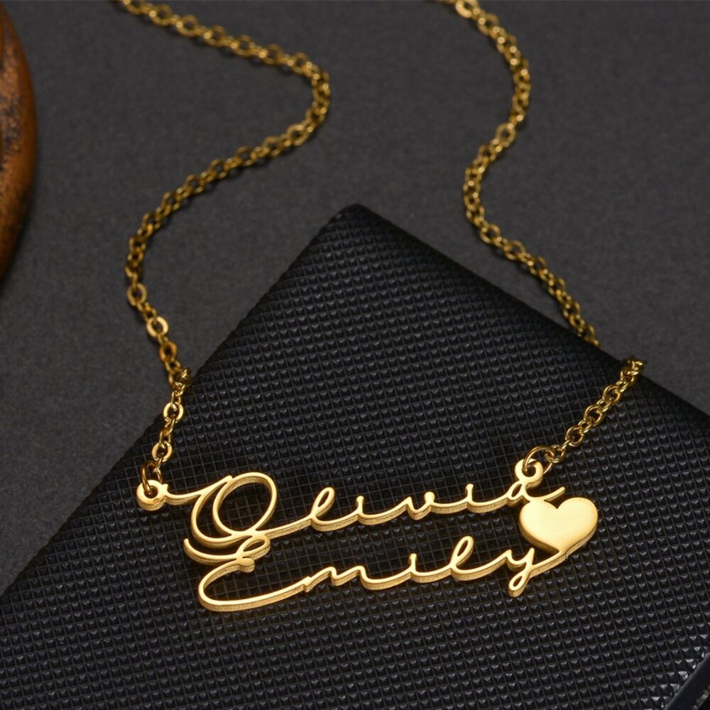 🔥Super Buy - "Olivia Emily" - Stainless Steel English Double-layer Pendant Necklace - J2