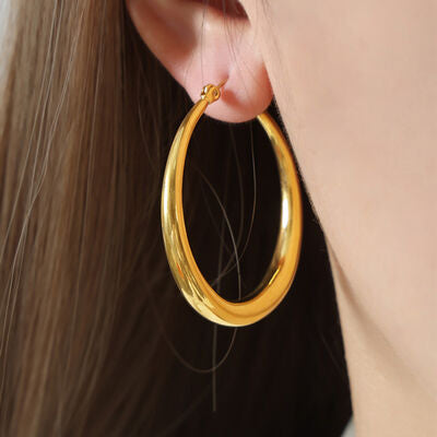 18K Gold-Plated Hoop Earrings – Lily's Closet