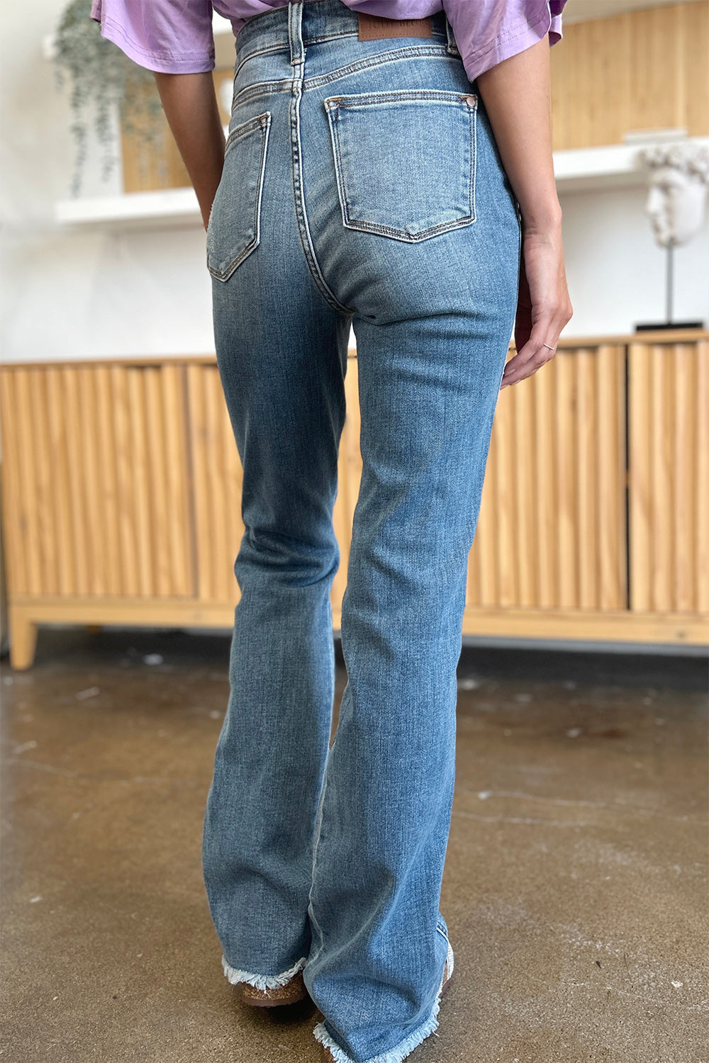 Judy Blue Full Size Distressed Raw Hem Jeans