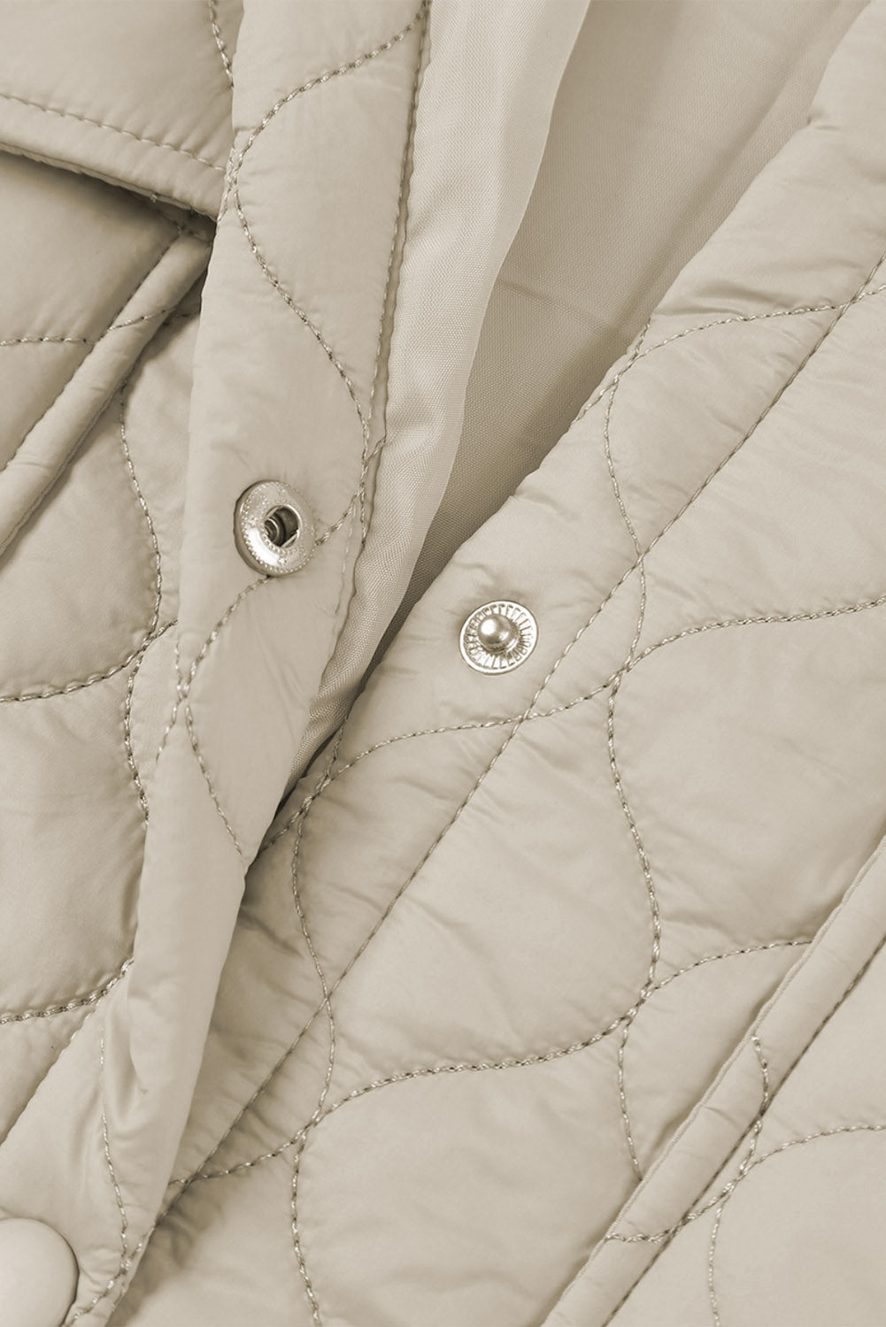 Quilted Snap Down Collared Winter Coat