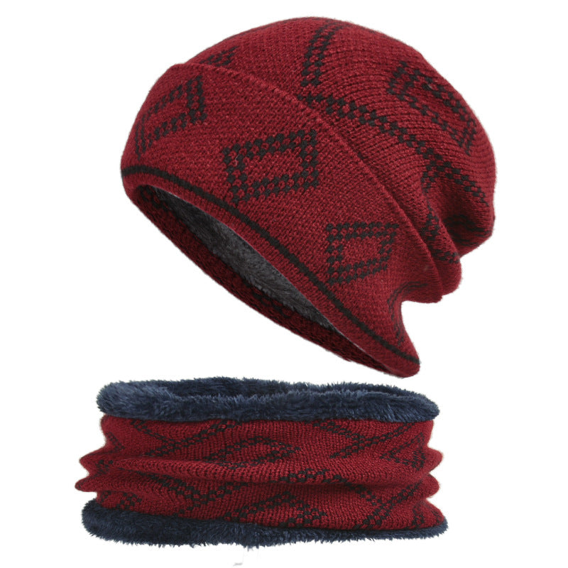 Mens Hedging Hat With Thick Square Pattern To Keep Warm