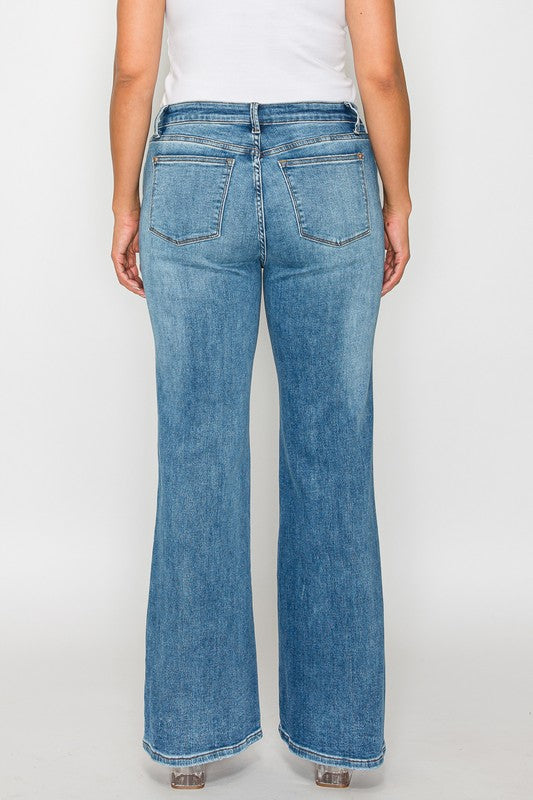 bytos Full Size Cat's Whiskers Mid Rise Jeans