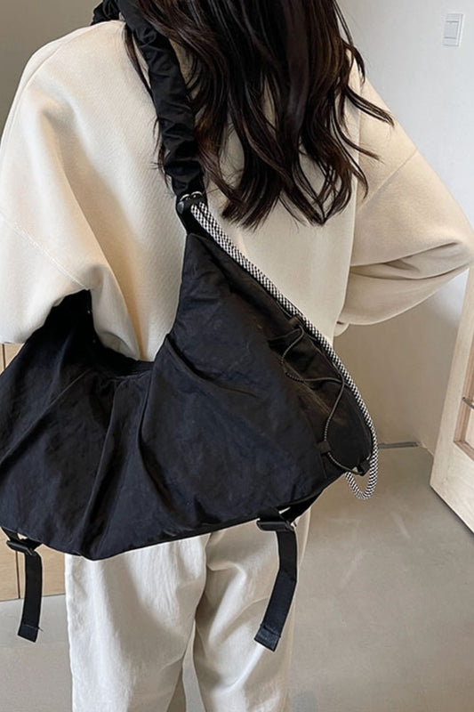 Drawstring Strap Ruched Crossbody Bag