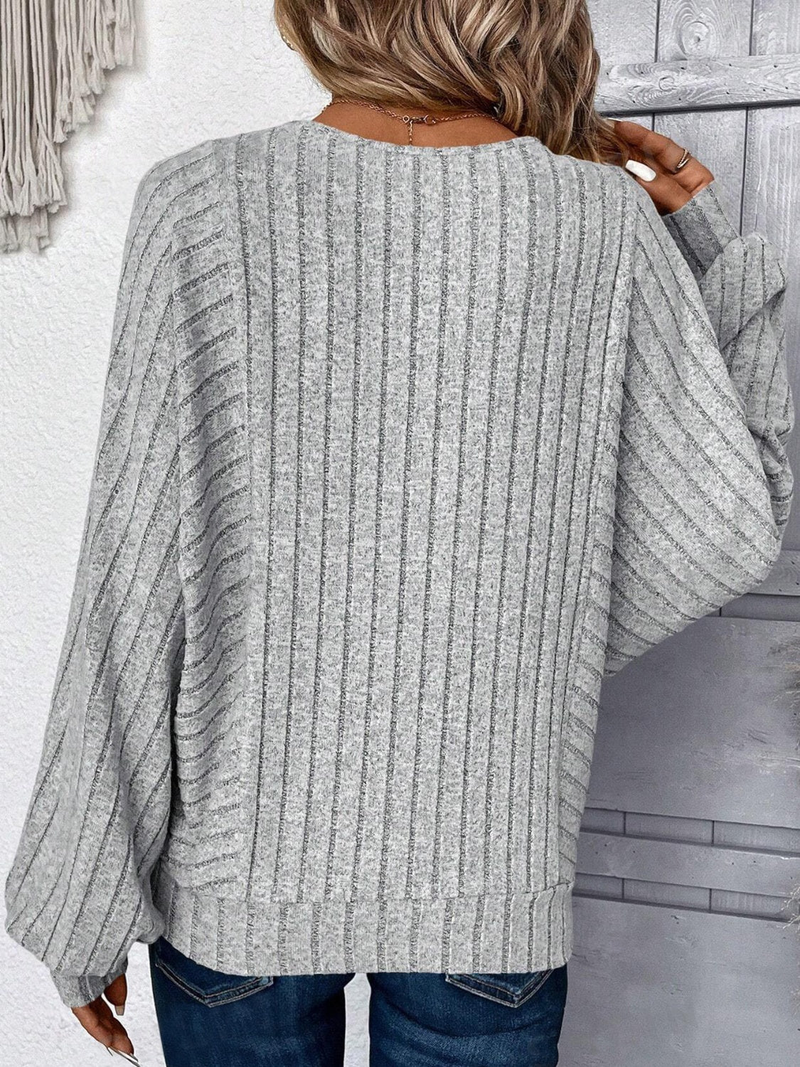 Plus Size Round Neck Batwing Sleeve T-Shirt