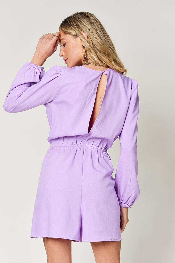 Double Take Long Sleeve Romper