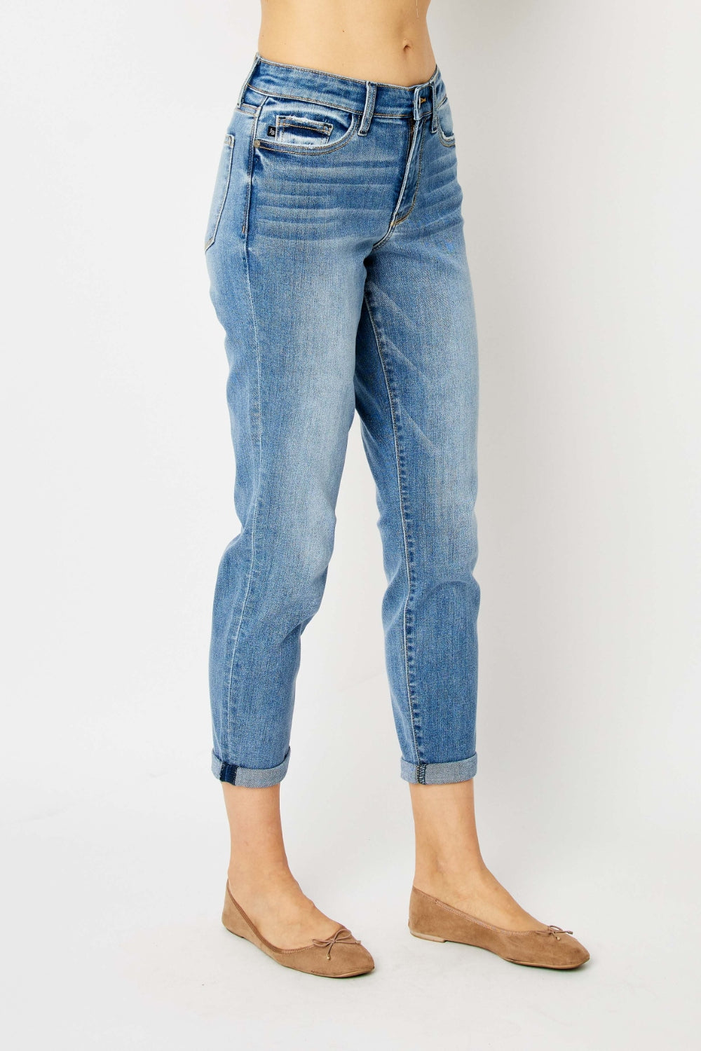 🔥Hot Sale!! Judy Blue Cuffed Hem Low Waist Slim Jeans