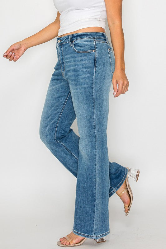 bytos Full Size Cat's Whiskers Mid Rise Jeans