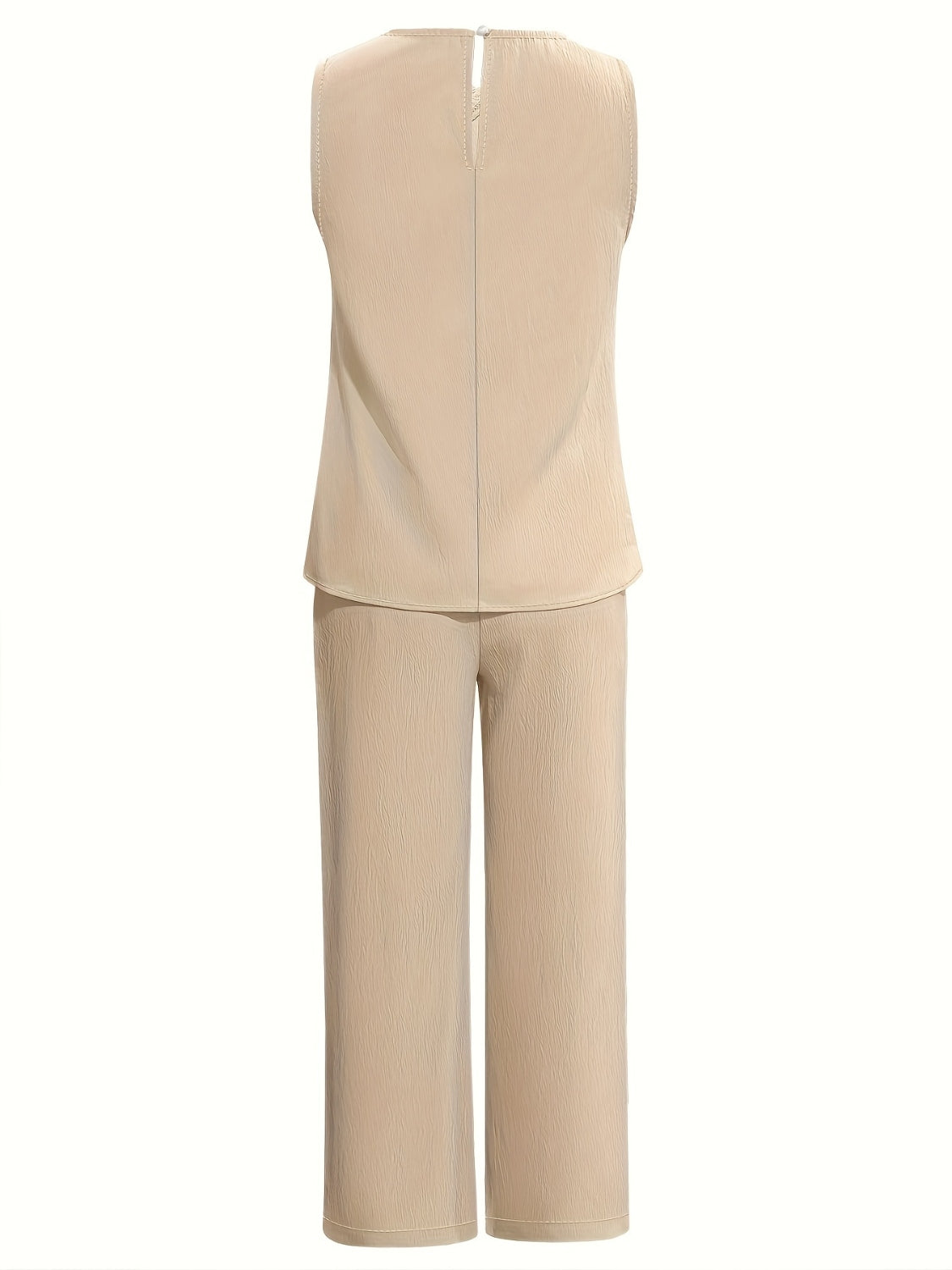 Crisscross Sleeveless Top and Wide Leg Trouser Pants Set