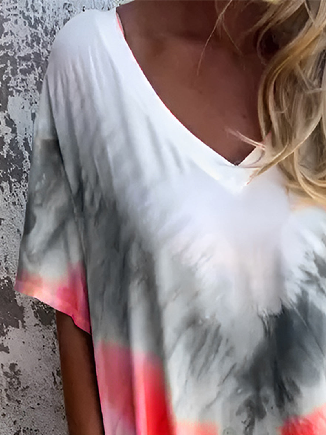 Pocketed Tie-Dye Short Sleeve Dress