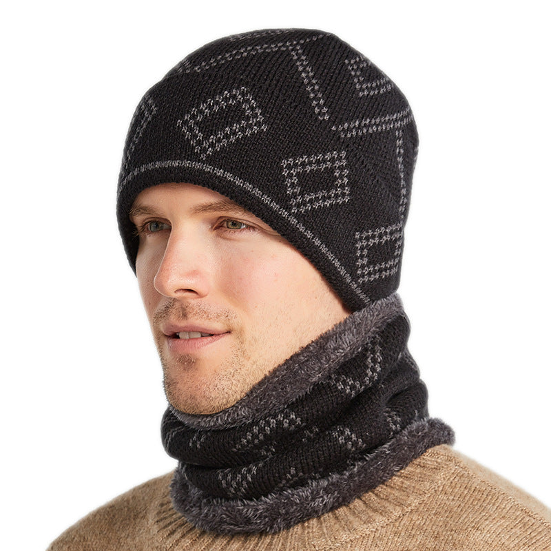 Mens Hedging Hat With Thick Square Pattern To Keep Warm