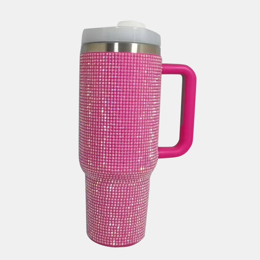 🔥Super Buy - Rhinestone Stainless Steel Tumbler with Straw