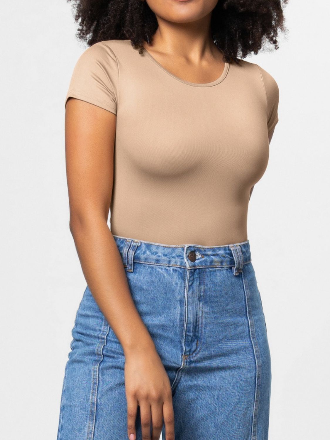 Round Neck Short Sleeve Bodysuit