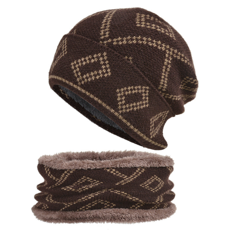 Mens Hedging Hat With Thick Square Pattern To Keep Warm