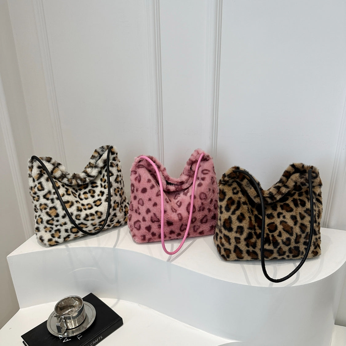 Leopard Furry Shoulder Bag