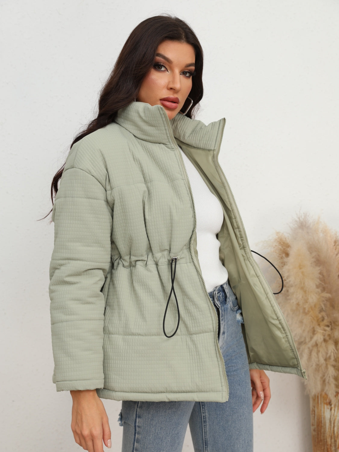 Womens Zip-Up Puffer Jacket