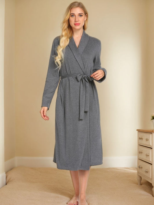 Tied Lounge Nightgown with Pockets