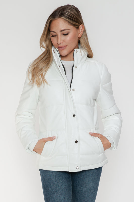 YMI Pocketed Zip Up Turtleneck Puffer Jacket