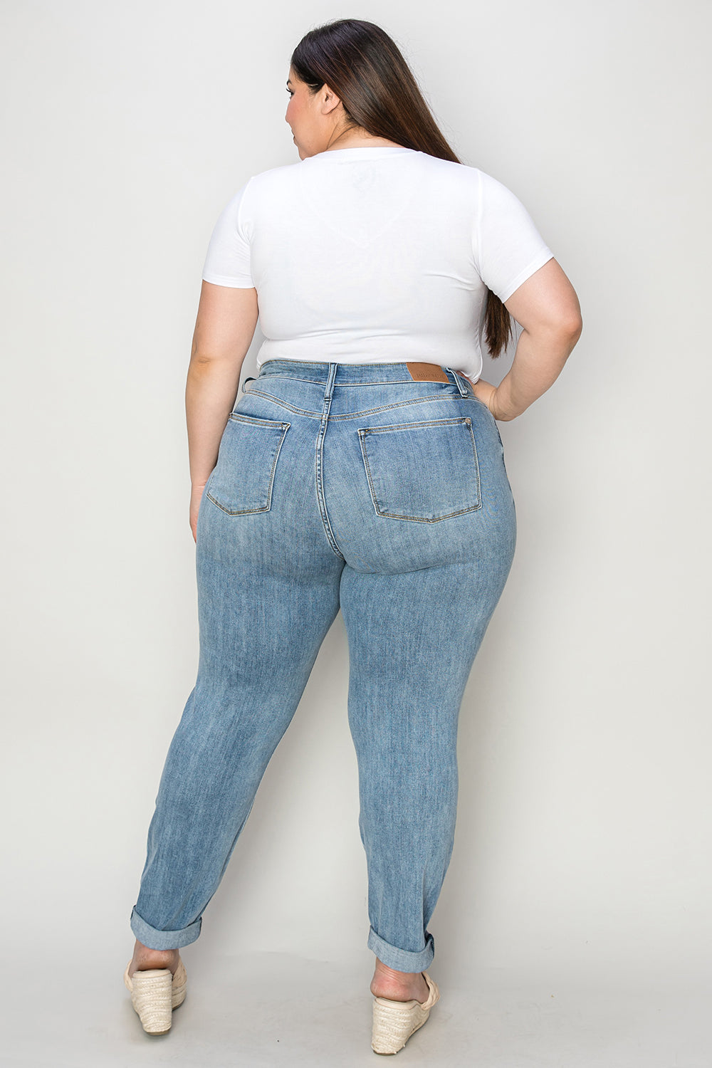 🔥Hot Sale!! Judy Blue Cuffed Hem Low Waist Slim Jeans