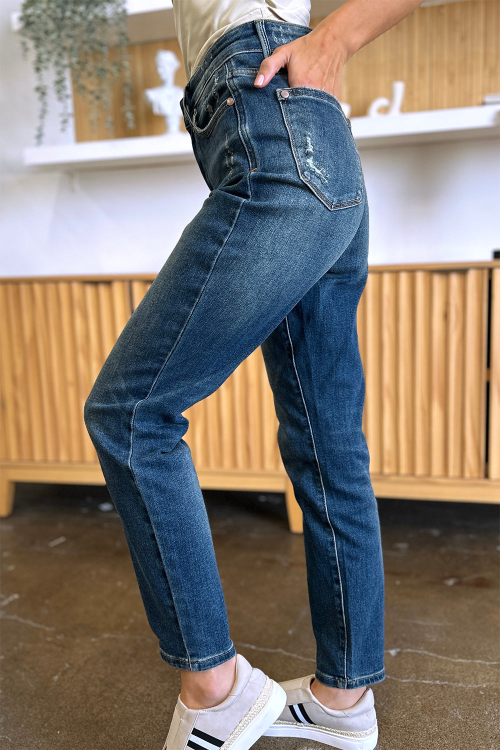 Judy Blue Full Size Tummy Control High Waist Slim Jeans for Women