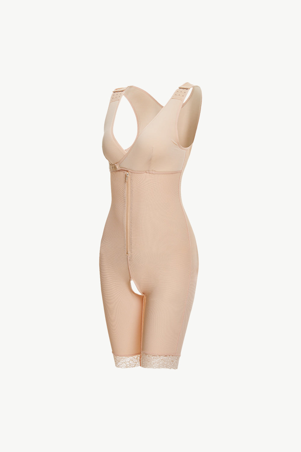 Lace Trim Shapewear with Zipper