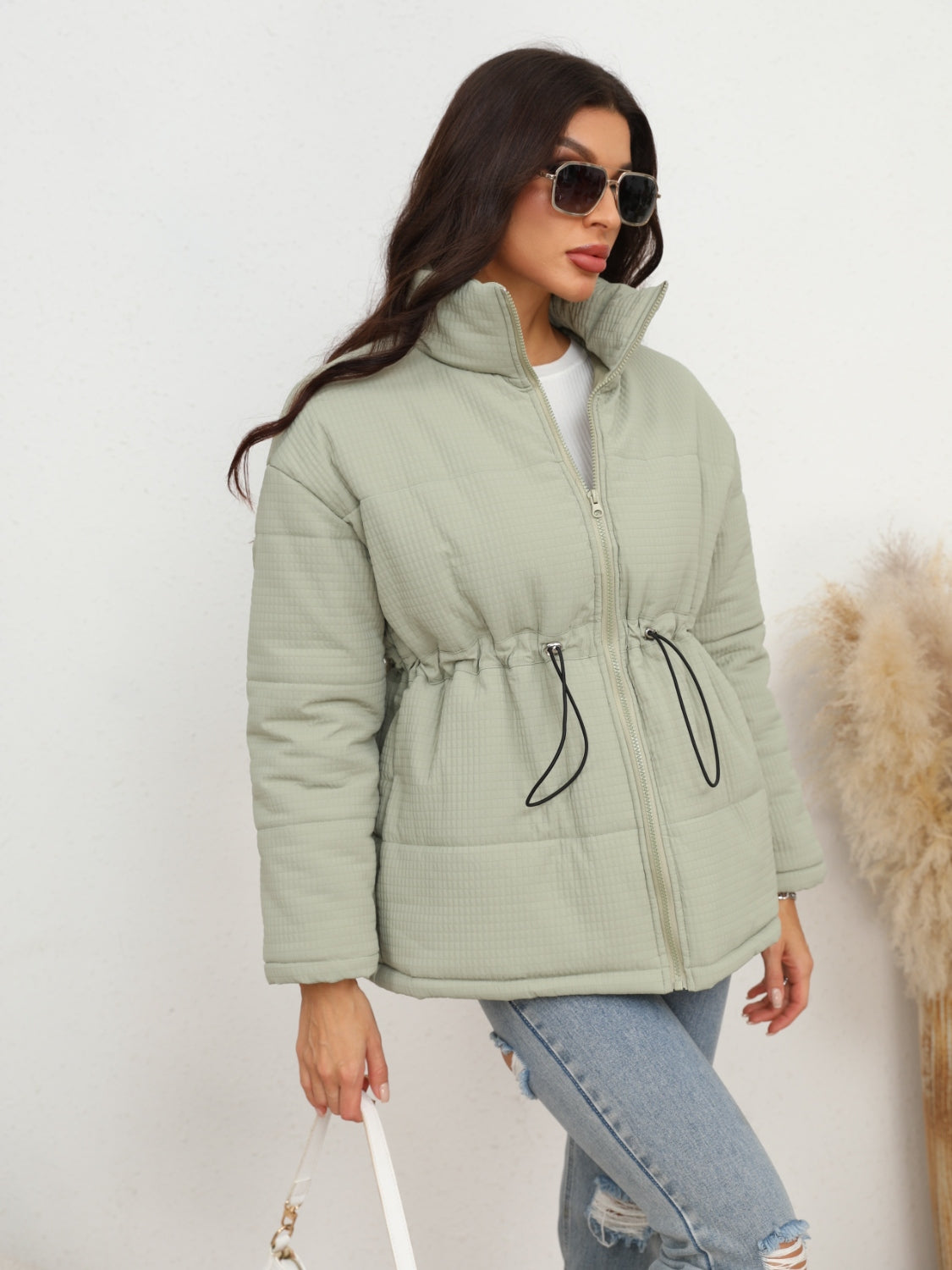 Womens Zip-Up Puffer Jacket