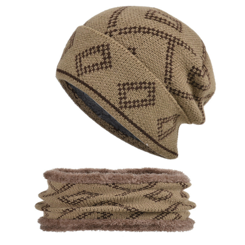 Mens Hedging Hat With Thick Square Pattern To Keep Warm