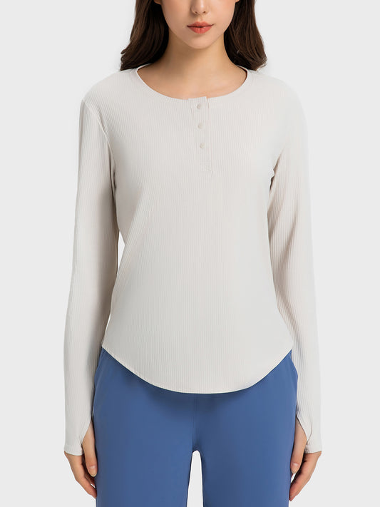 Millennia Round Neck Long Sleeve Sport Top