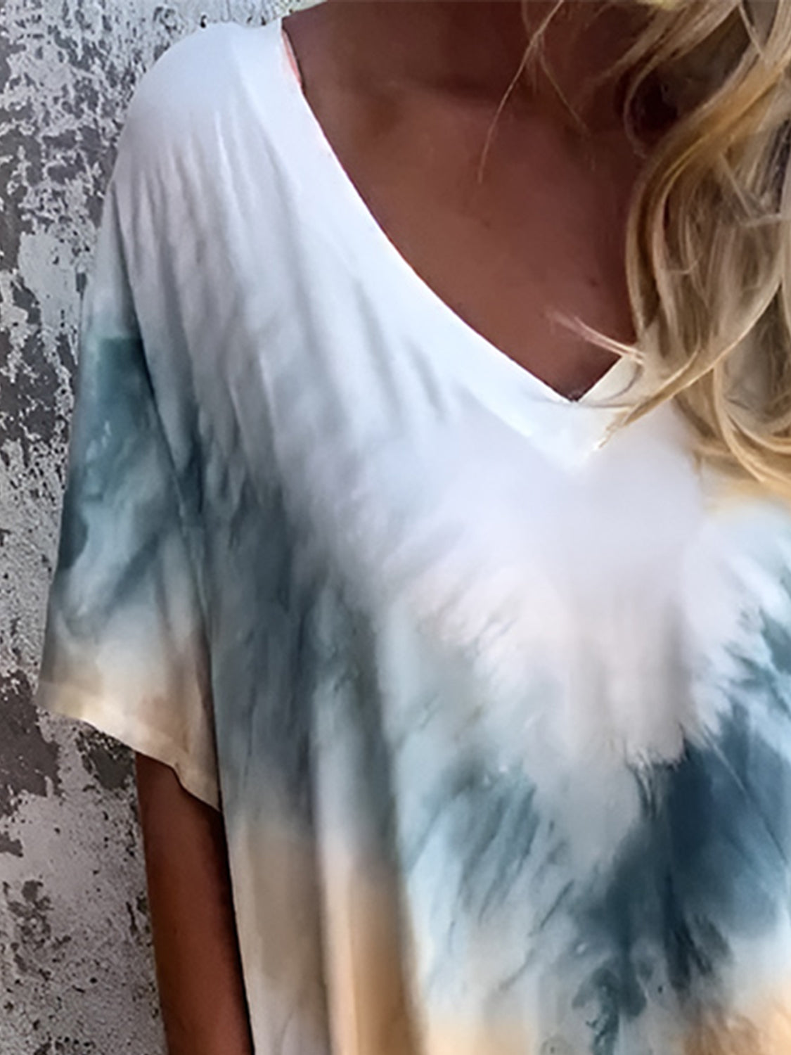 Pocketed Tie-Dye Short Sleeve Dress