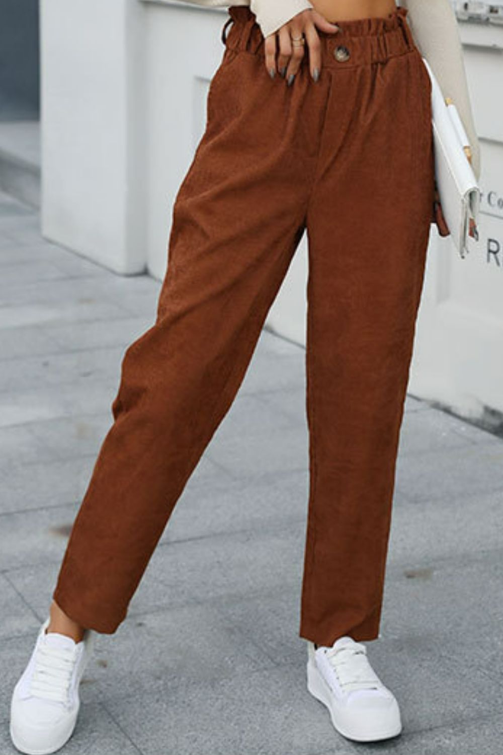 Perfee Waist Straight Leg Pants with Pockets