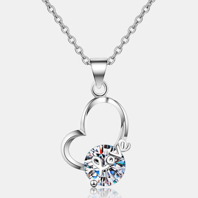 🔥Super Sale...2 Carat Moissanite Heart 925 Sterling Silver Necklace