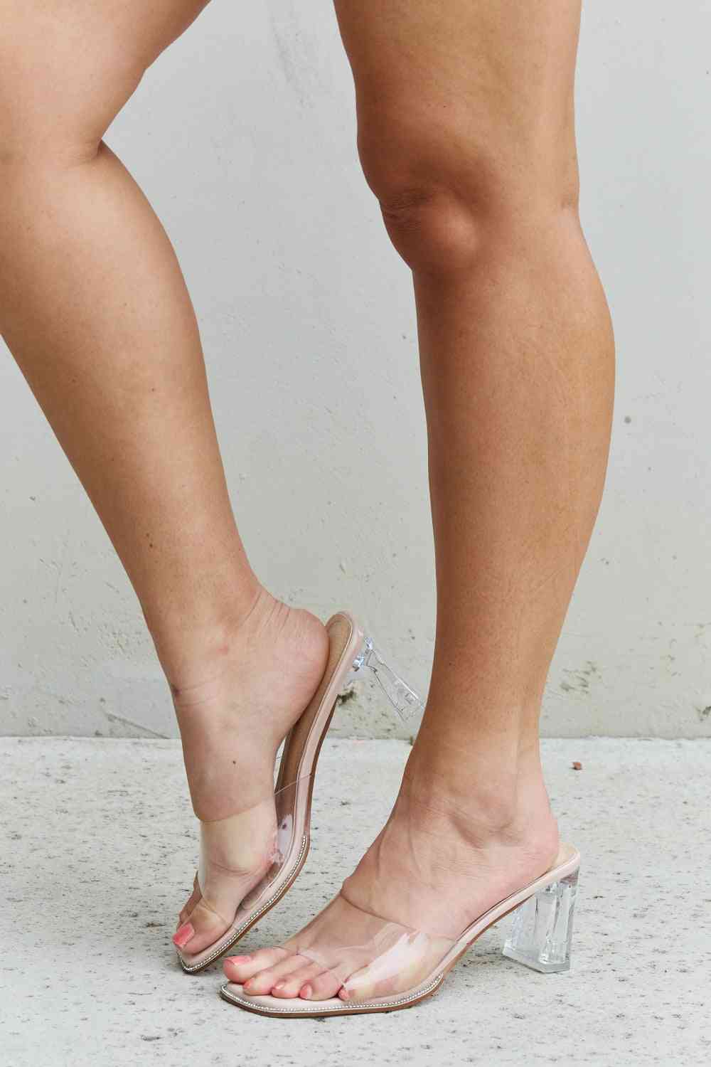 Make Myself Clear Mule Block Heels