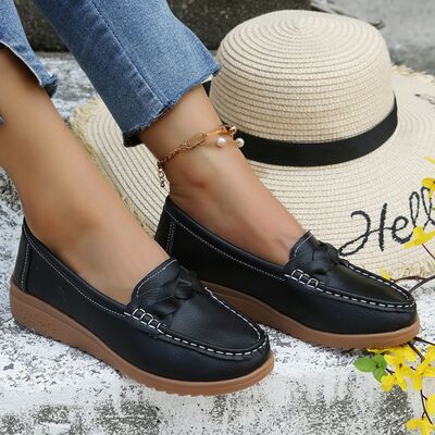 Weave Wedge Heeled Loafers shoes