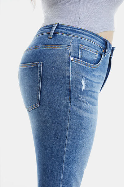 Sale...BAYEAS Full Size High Waist Distressed Raw Hew Skinny Jeans