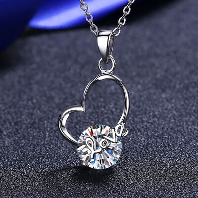 🔥Super Sale...2 Carat Moissanite Heart 925 Sterling Silver Necklace