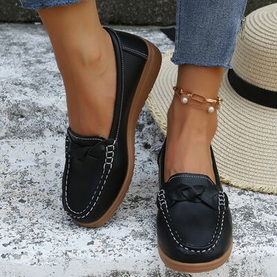 Weave Wedge Heeled Loafers shoes