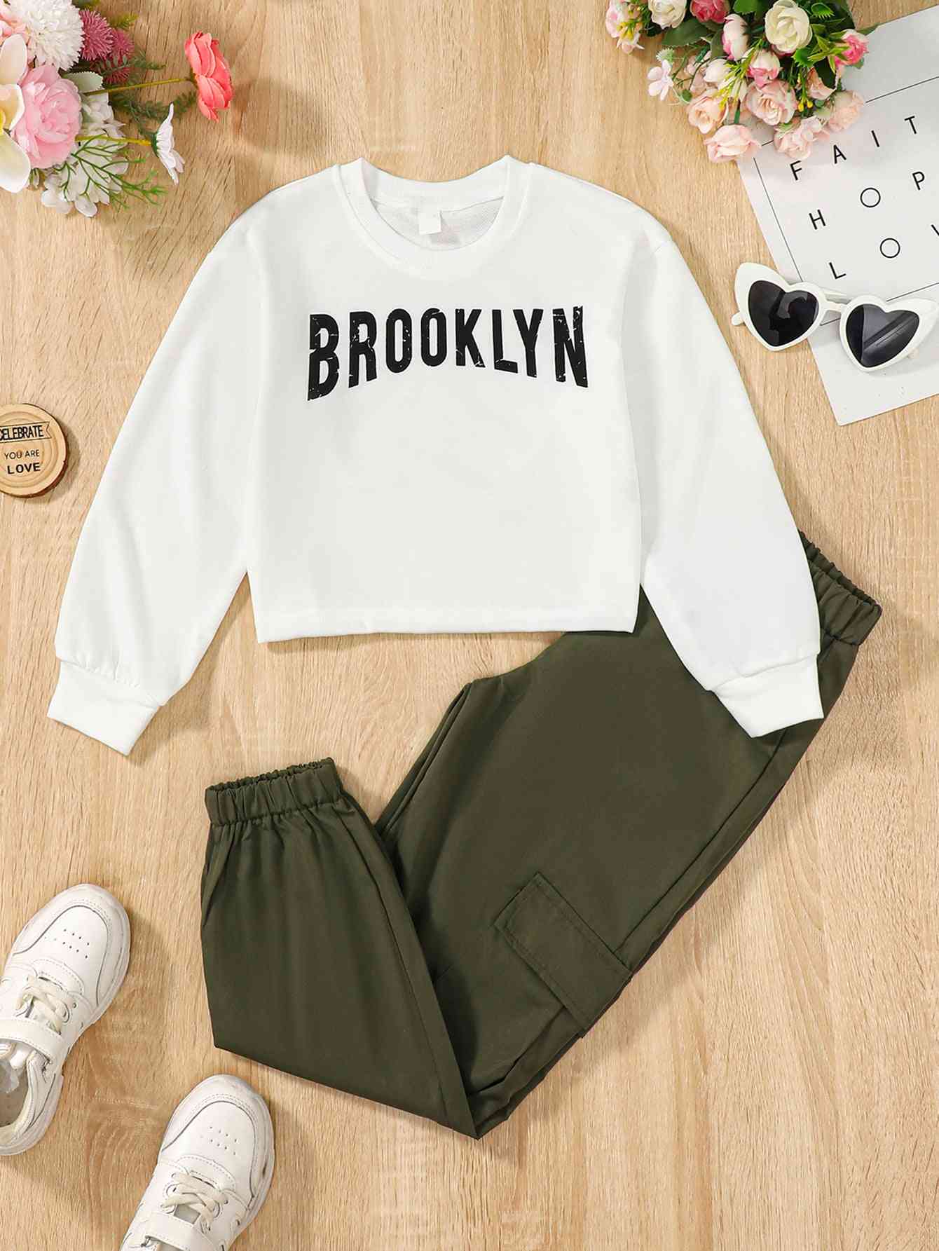 Kids BROOKLYN Graphic Sweatshirt and Joggers Set