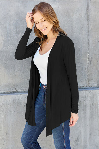 Basic Bae Full Size Open Front Long Sleeve Cardigan Womens