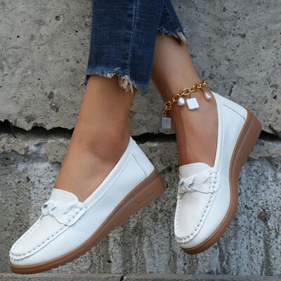 Weave Wedge Heeled Loafers shoes