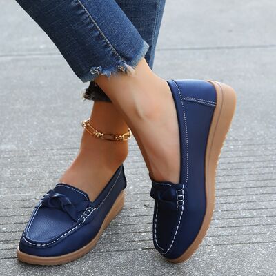 Weave Wedge Heeled Loafers shoes