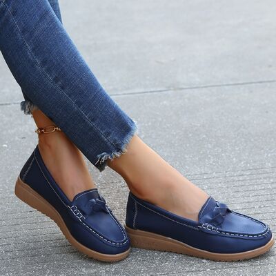 Weave Wedge Heeled Loafers shoes