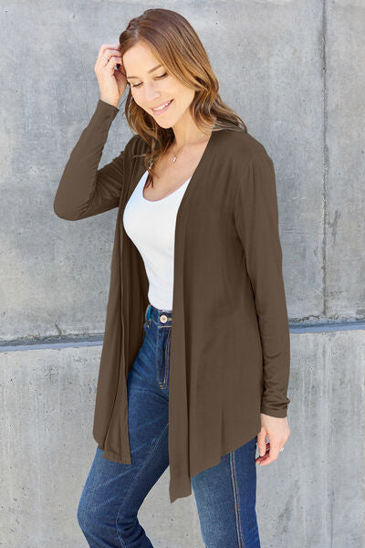 Basic Bae Full Size Open Front Long Sleeve Cardigan Womens